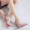 2019 spring new nightclub high heels fashion shallow mouth low shoes pointed female shoes stiletto work shoes