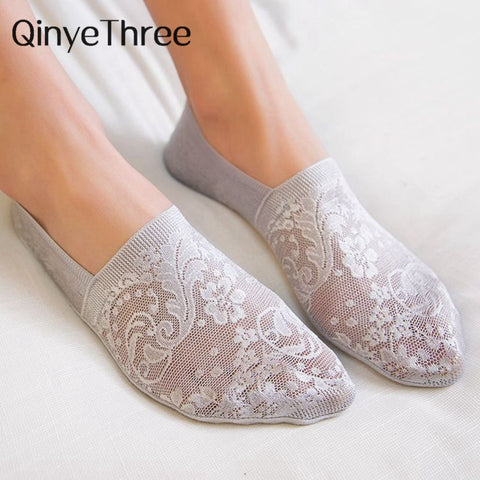 1 Pair Fashion Women Girls Summer Style Lace Flower Short Sock Antiskid Invisible Ankle Socks 2019 charming Non-slip Sox