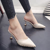 Candy-colored slippers 2019 summer new pointed rivets with high heels flip flops slippers Female sandals Sandalias femenina s084