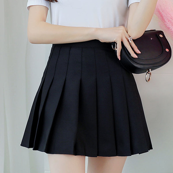 Kpop Ulzzang Black Pink Mini Skirt Women Summer 2019 Harajuku Kawaii Skirts Womens Korean Schoolgirl Streetwear Skirts