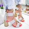 Women Pumps Fashion Women Heels Lace Up High Heels Sandals For Summer Shoes Women Gladiator Sandals Thick Heels Chaussures Femme