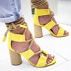 Women Pumps Fashion Women Heels Lace Up High Heels Sandals For Summer Shoes Women Gladiator Sandals Thick Heels Chaussures Femme