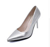 Plus Size 34-44 Hot Women Shoes Pointed Toe Pumps Patent Leather Dress High Heels Boat Wedding Zapatos Mujer Blue Wine Red